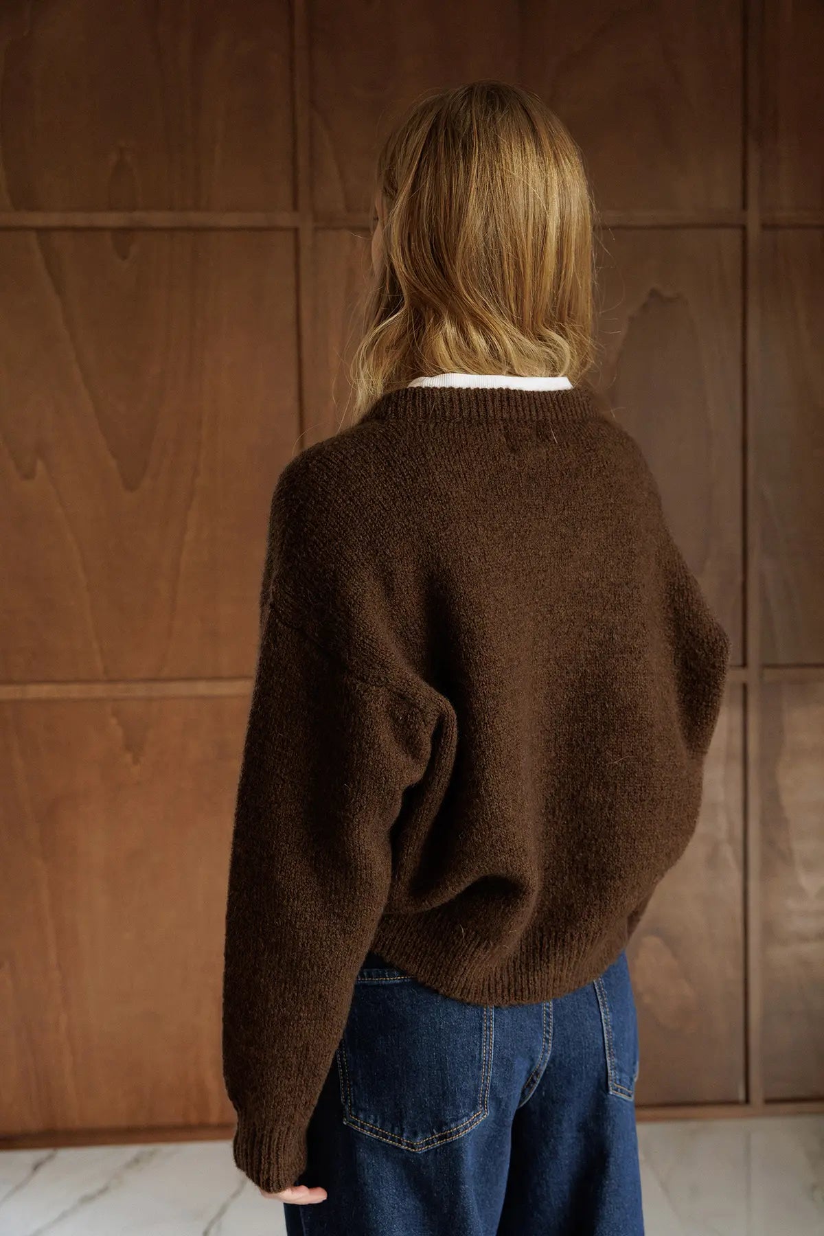 INDI AND COLD CHOCOLATE BOMBER STYLE CARDIGAN