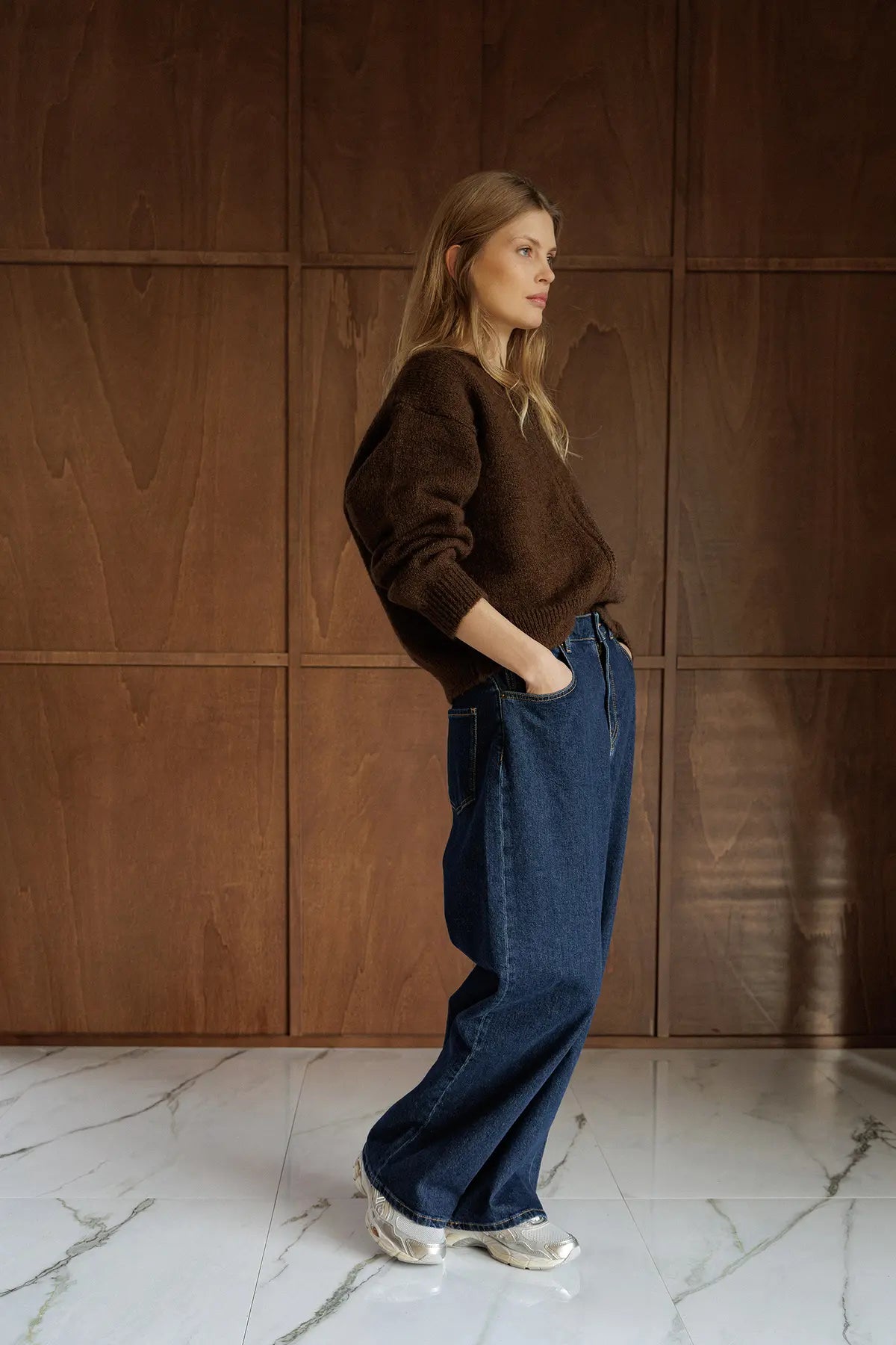 INDI AND COLD CHOCOLATE BOMBER STYLE CARDIGAN