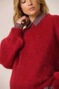 INDI AND COLD RED BRUSHED MOHAIR KNIT