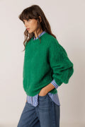INDI AND COLD GREEN BRUSHED MOHAIR KNIT