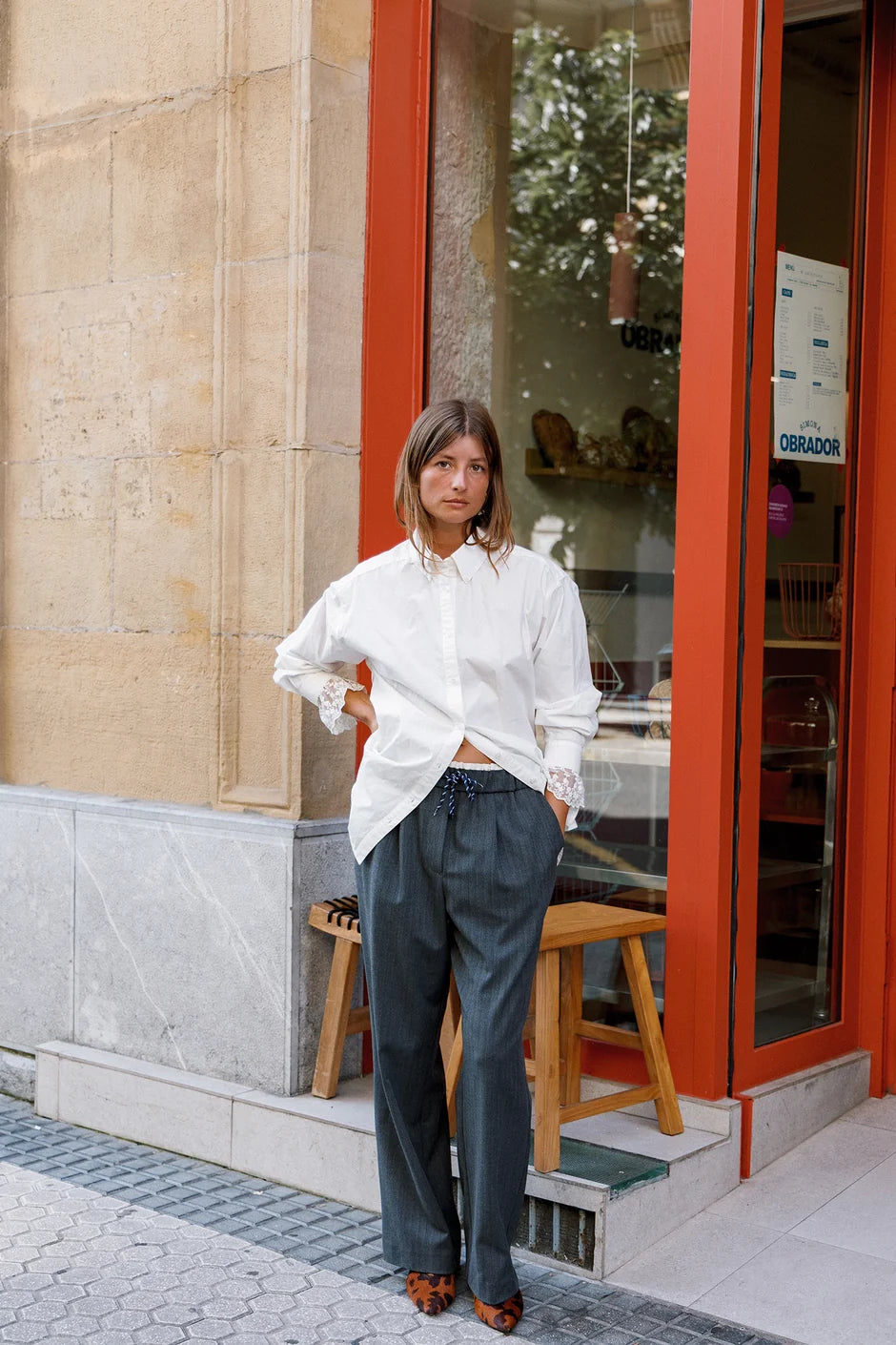 INDI AND COLD GREY DRAWSTRING TROUSER