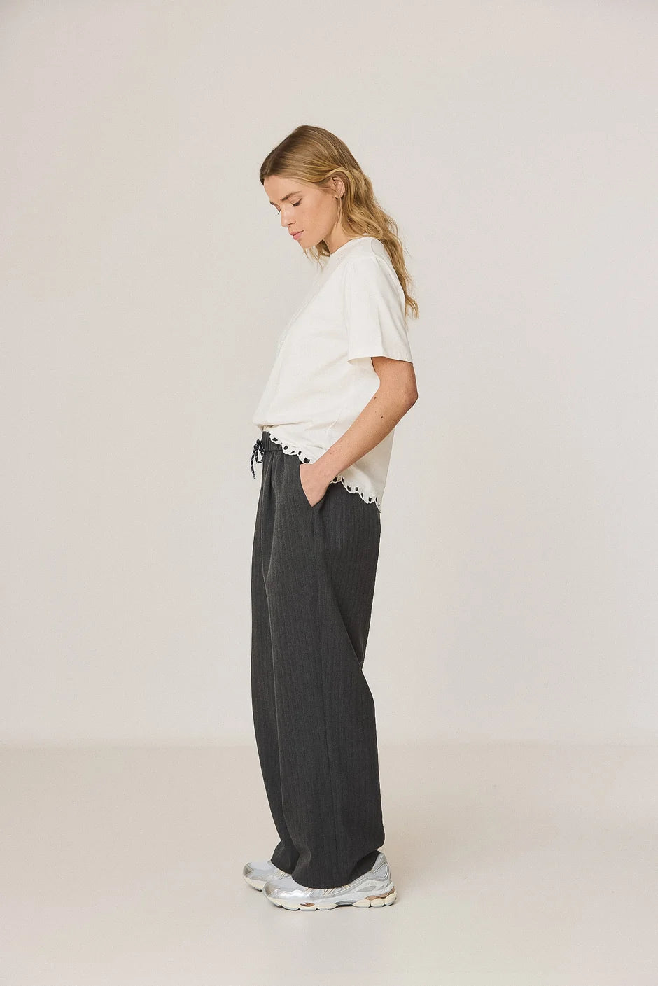 INDI AND COLD GREY DRAWSTRING TROUSER