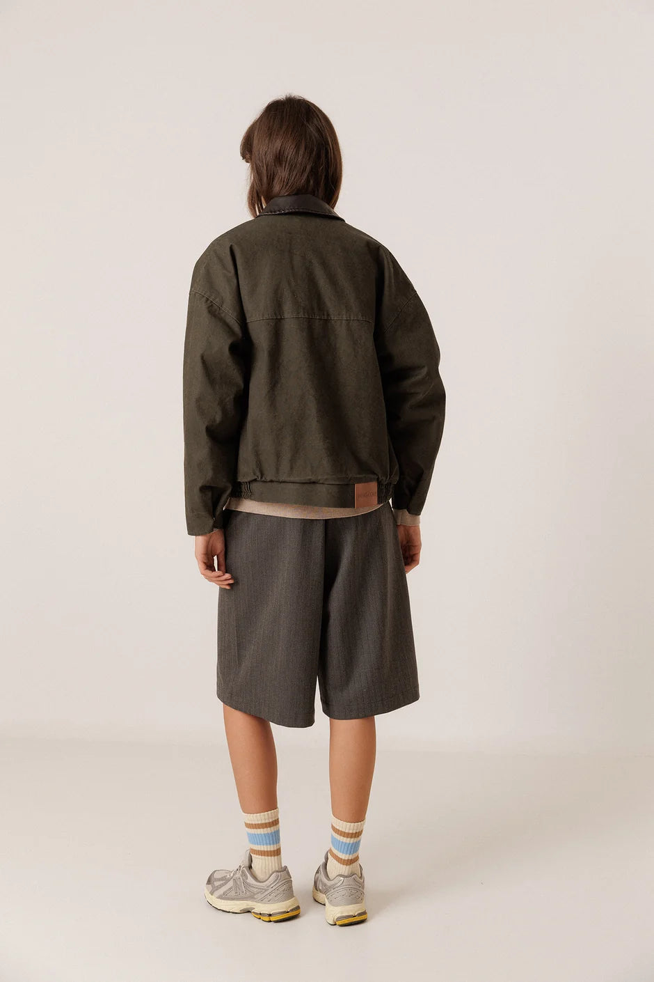 INDI AND COLD ANTHRACITE WASHED EFFECT QUILTED JACKET