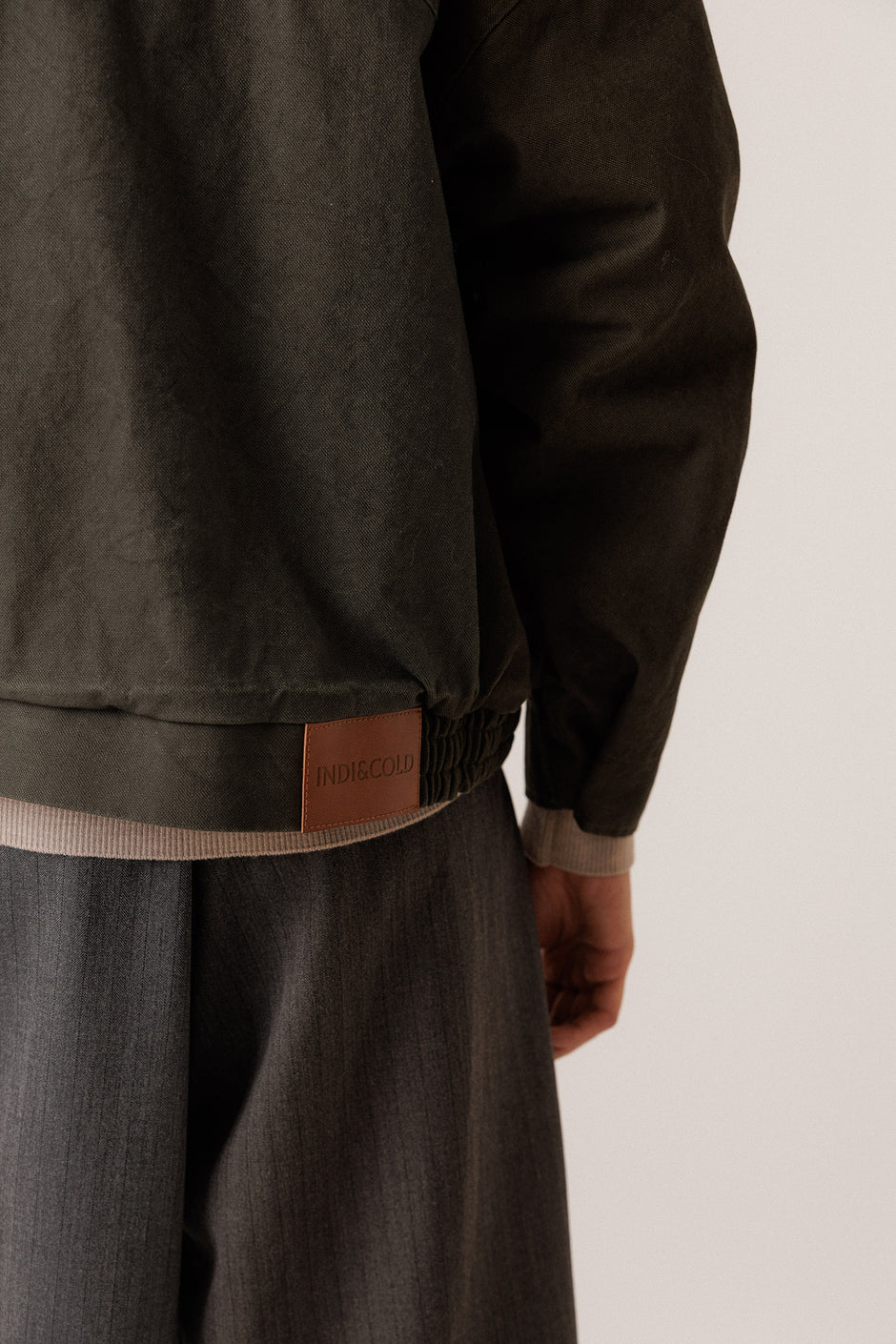 INDI AND COLD ANTHRACITE WASHED EFFECT QUILTED JACKET
