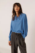 INDI AND COLD BLUE ALPACA MIX SWEATER