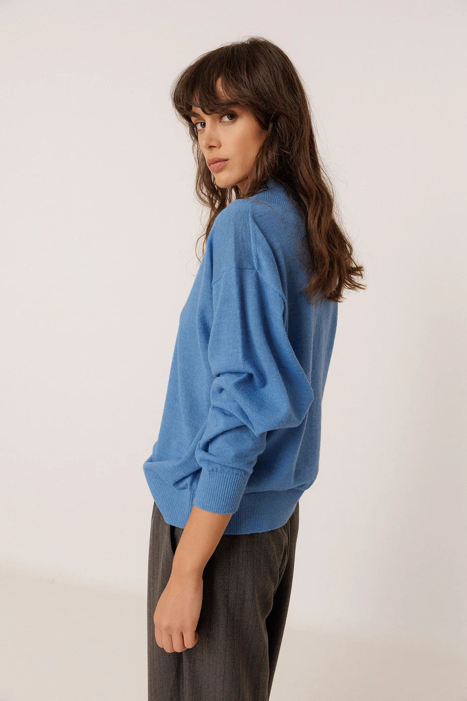 INDI AND COLD BLUE ALPACA MIX SWEATER