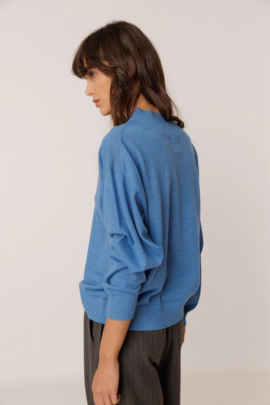 INDI AND COLD BLUE ALPACA MIX SWEATER
