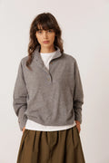 INDI AND COLD BUTTON NECK SWEATER