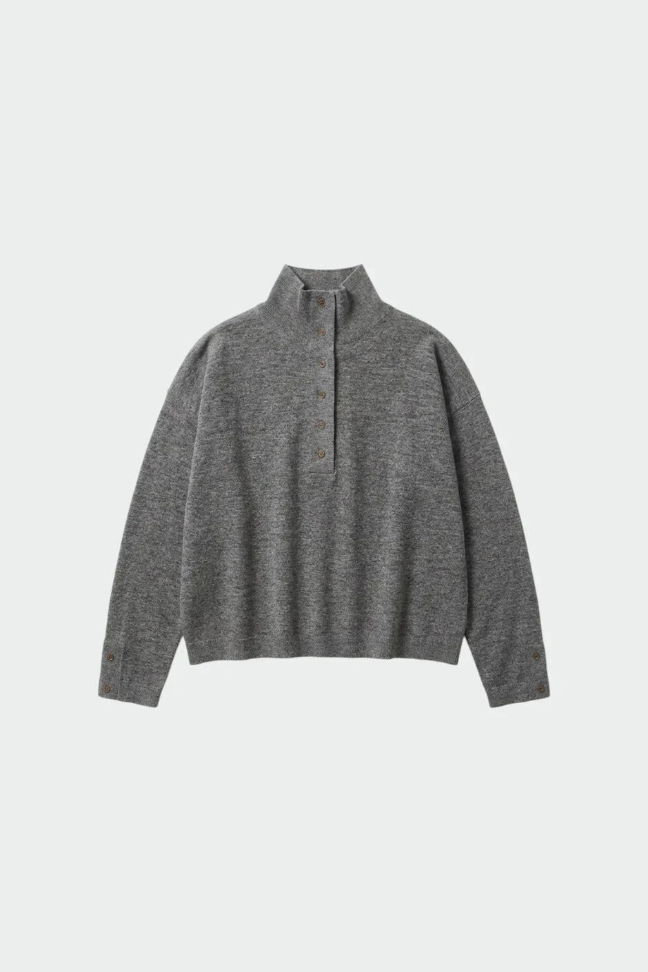 INDI AND COLD BUTTON NECK SWEATER