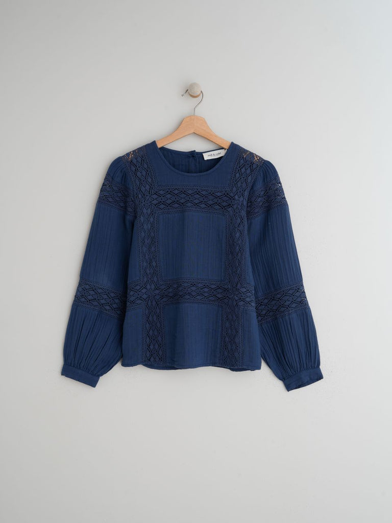 INDI AND COLD NAVY VINTAGE BLOUSE