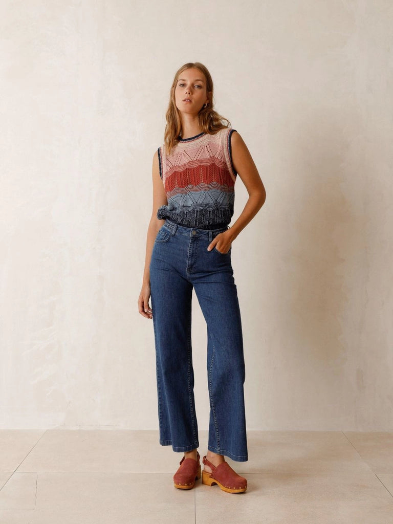 INDI AND COLD HIGH WAIST WIDE LEG JEANS