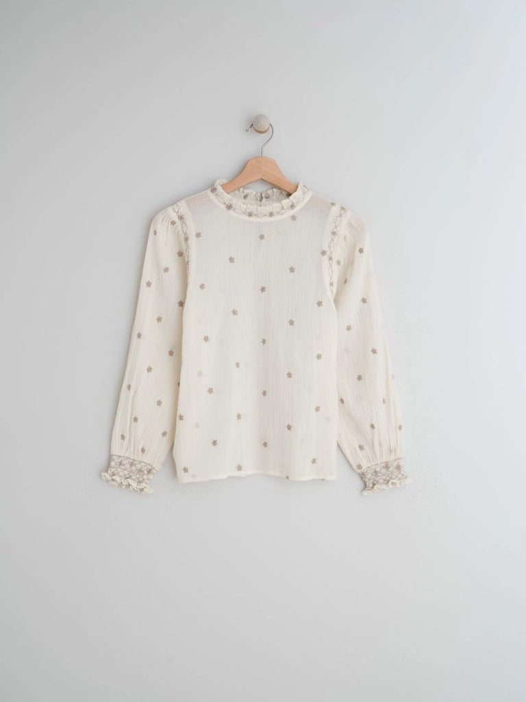INDI AND COLD BLOUSE WITH EMBROIDERY DETAIL