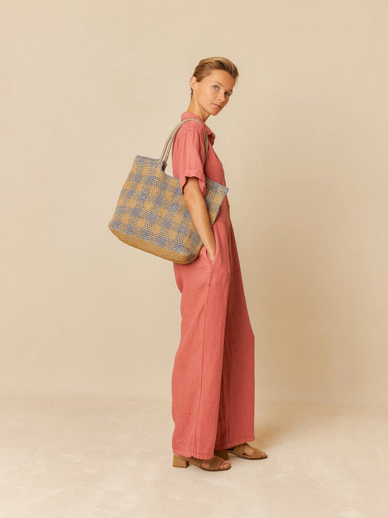 INDI AND COLD RASPBERRY LINEN JUMPSUIT