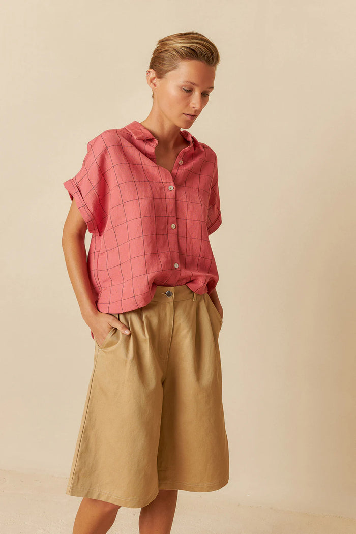 INDI AND COLD WINDOWPANE CHECK SHIRT