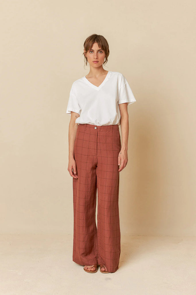 INDI AND COLD WINDOWPANE CHECK TROUSER