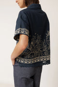 INDI AND COLD NAVY EMBROIDERED SHIRT - White Bicycle
