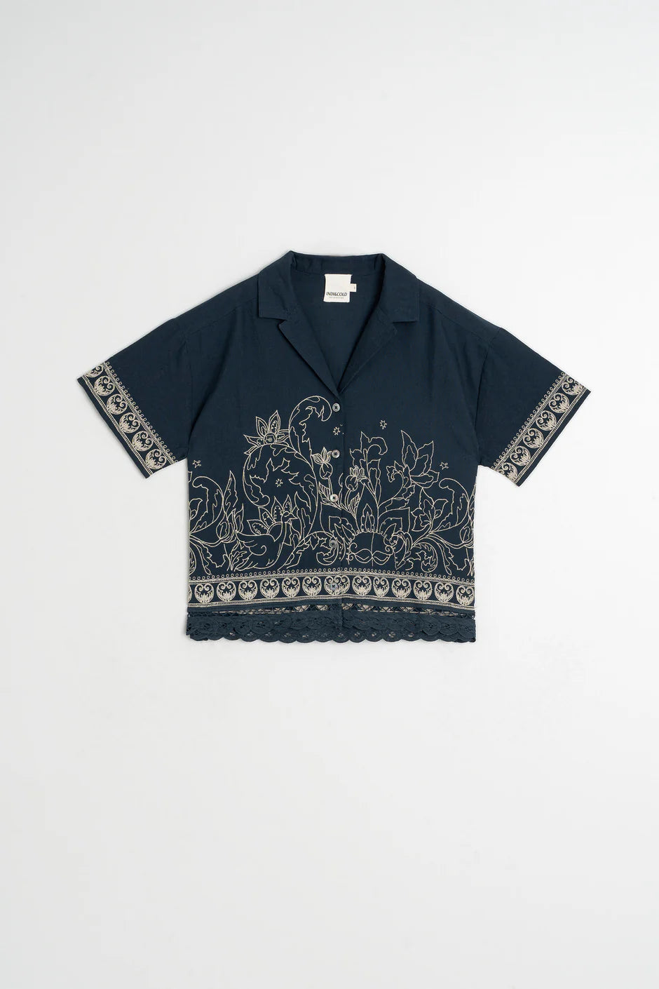 INDI AND COLD NAVY EMBROIDERED SHIRT - White Bicycle
