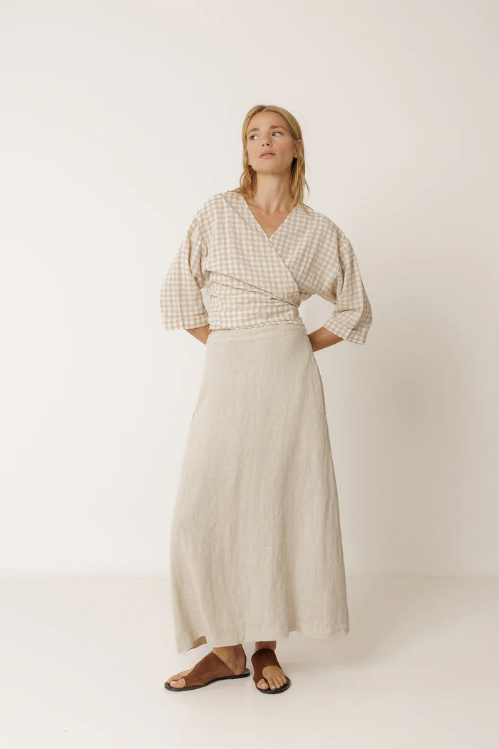 INDI AND COLD NATURAL LINEN SKIRT