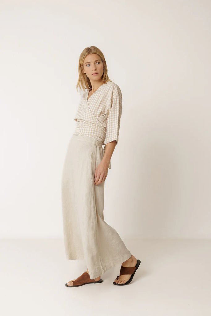 INDI AND COLD NATURAL LINEN SKIRT