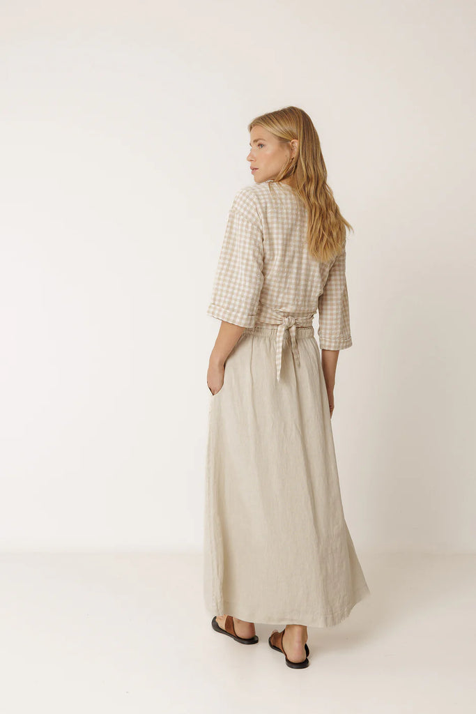 INDI AND COLD NATURAL LINEN SKIRT