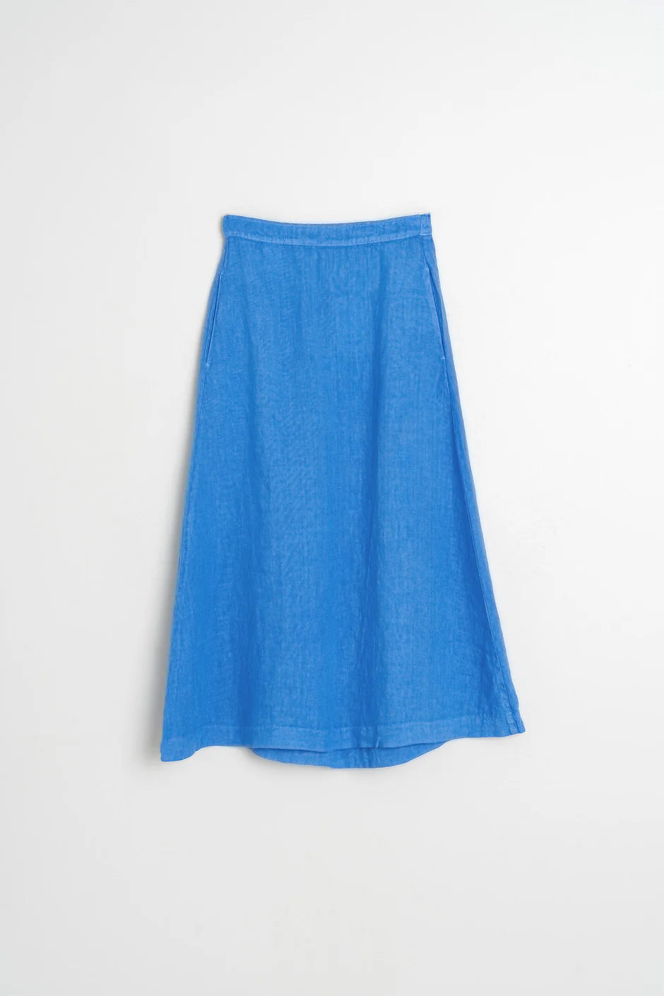 INDI AND COLD BLUE LINEN SKIRT - White Bicycle