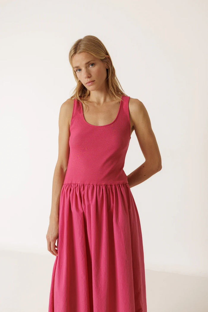 INDI AND COLD PINK COTTON DRESS