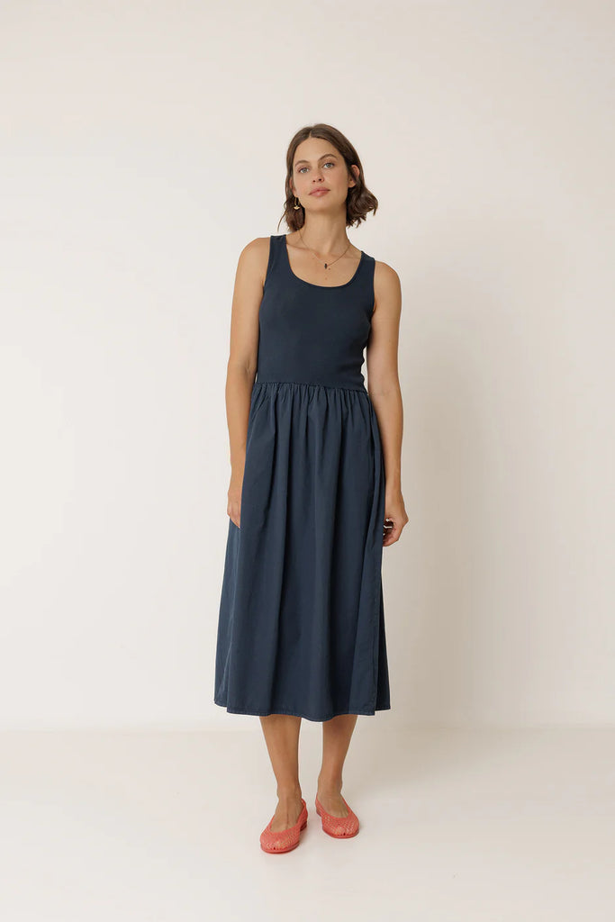 INDI AND COLD NAVY COTTON DRESS