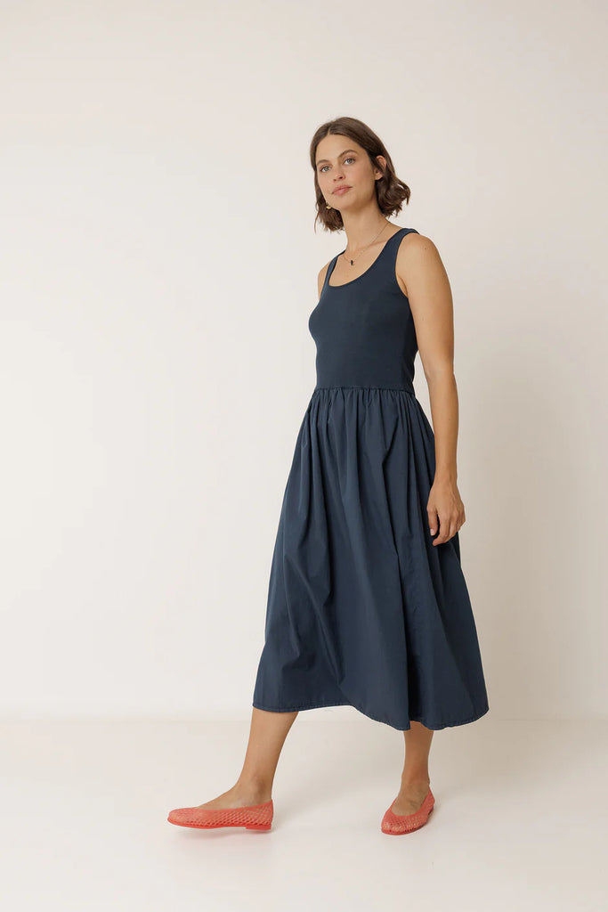 INDI AND COLD NAVY COTTON DRESS
