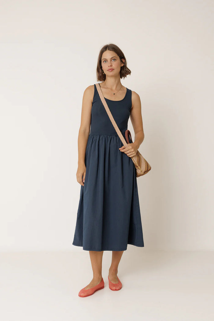 INDI AND COLD NAVY COTTON DRESS