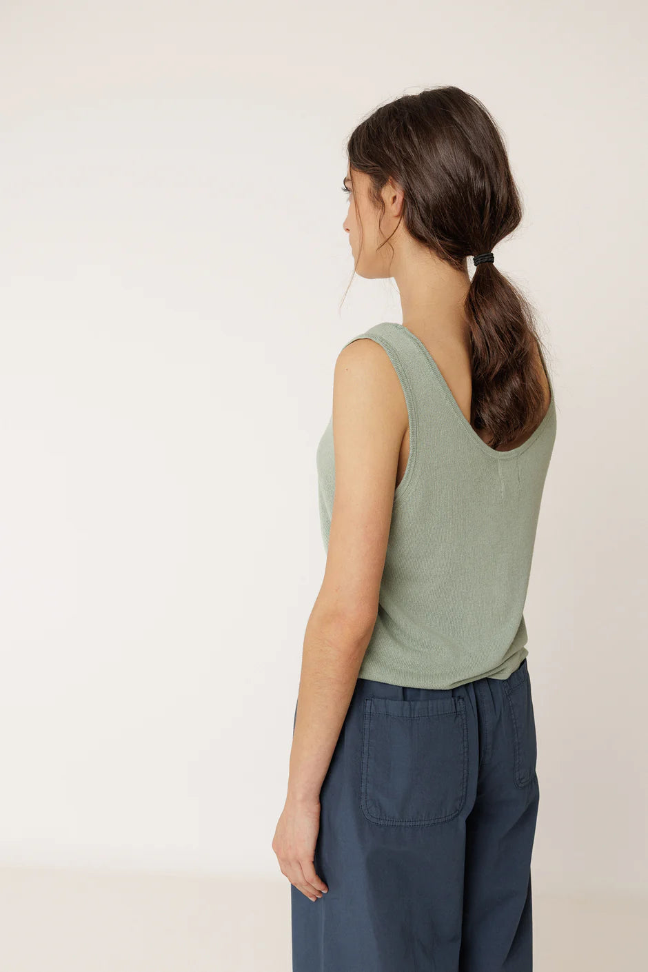 INDI AND COLD NAVY COTTON TROUSER - White Bicycle
