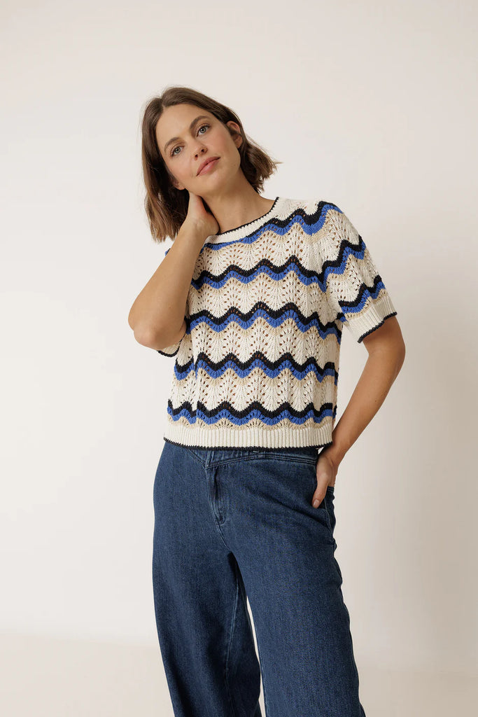 INDI AND COLD ZIG ZAG KNIT - White Bicycle