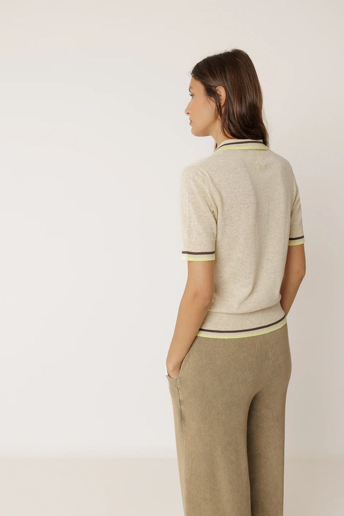 INDI AND COLD CONRAST POLO SHIRT KNIT