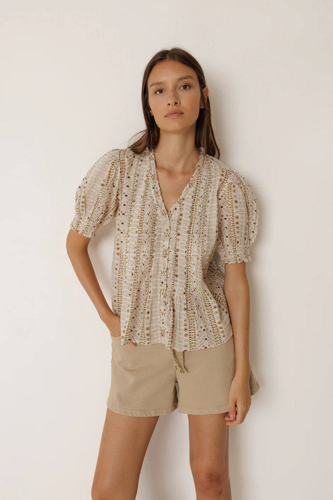 INDI AND COLD PRINT BLOUSE