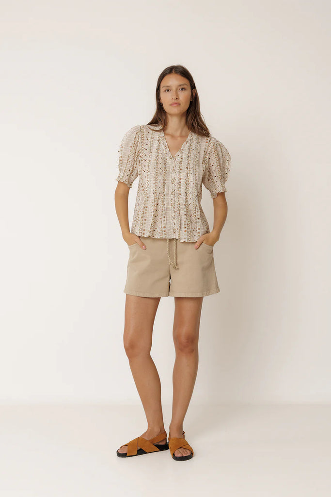 INDI AND COLD PRINT BLOUSE