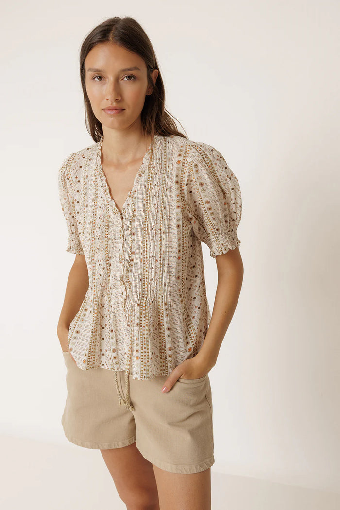 INDI AND COLD PRINT BLOUSE