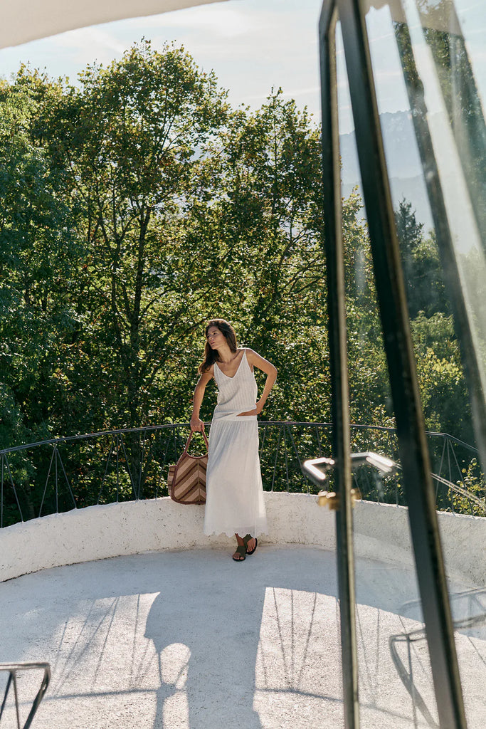 INDI AND COLD WHITE VOILE SKIRT