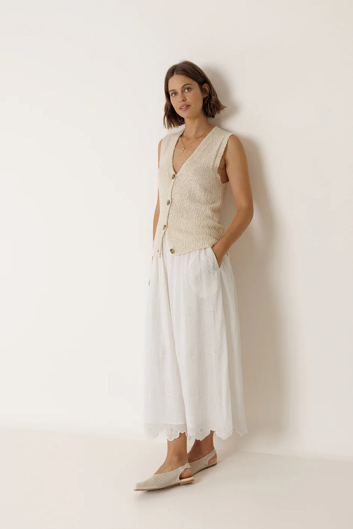 INDI AND COLD WHITE VOILE SKIRT
