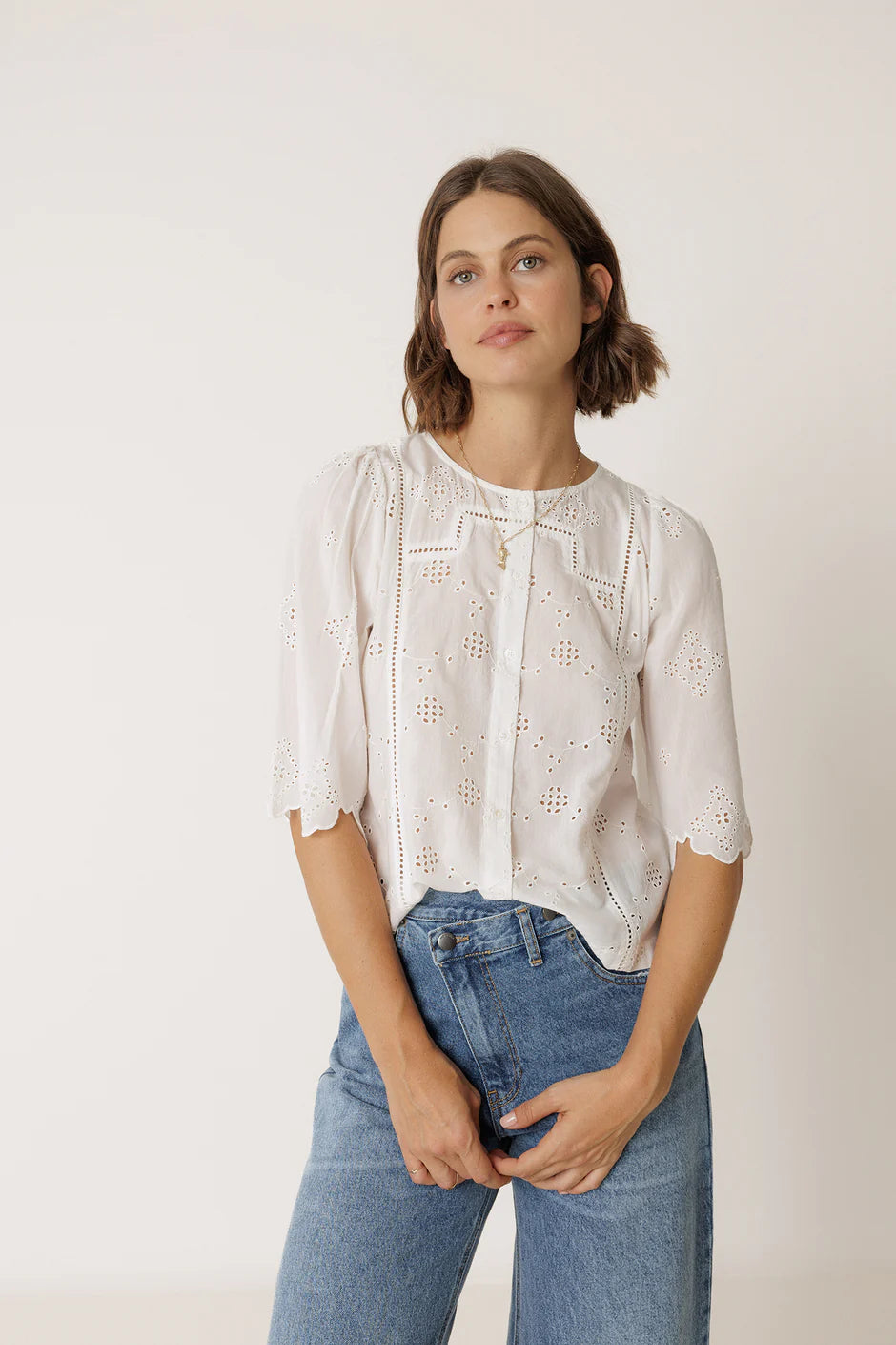 INDI AND COLD ROMANTIC BLOUSE - White Bicycle