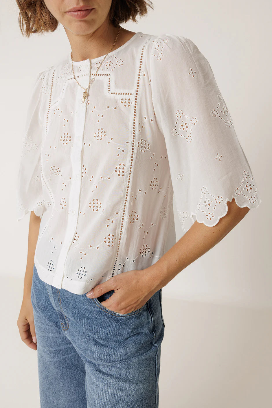 INDI AND COLD ROMANTIC BLOUSE - White Bicycle