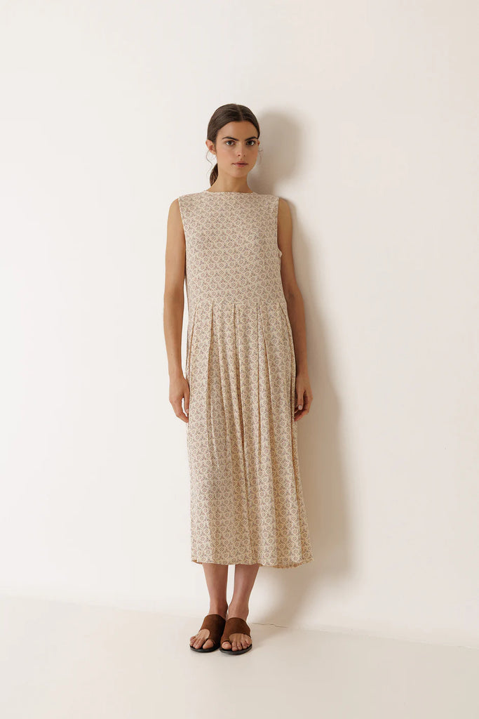 INDI AND COLD PATTERN MULTI POSITION DRESS - White Bicycle