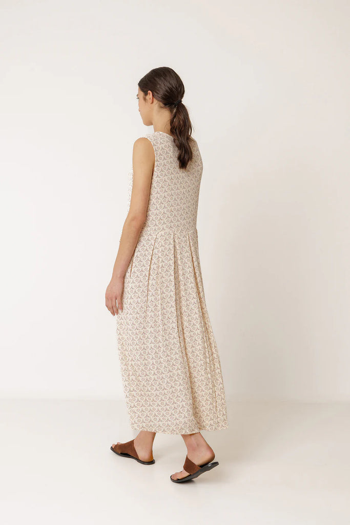 INDI AND COLD PATTERN MULTI POSITION DRESS - White Bicycle