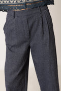 INDI AND COLD NAVY PINSTRIPE TROUSER - White Bicycle