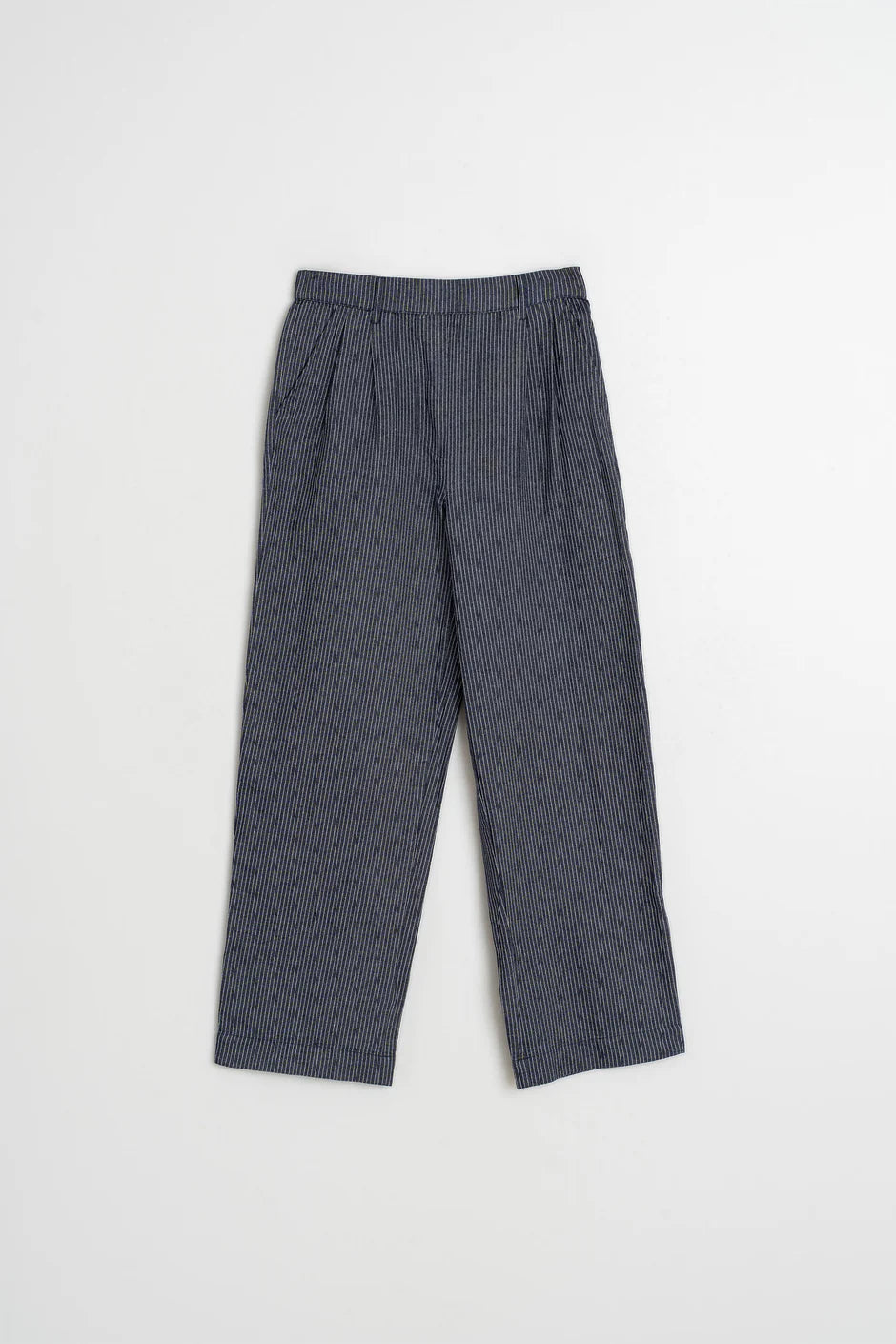 INDI AND COLD NAVY PINSTRIPE TROUSER - White Bicycle