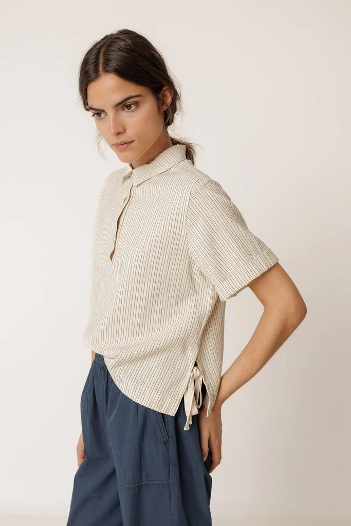 INDI AND COLD BOXY STRIPE SHIRT - White Bicycle