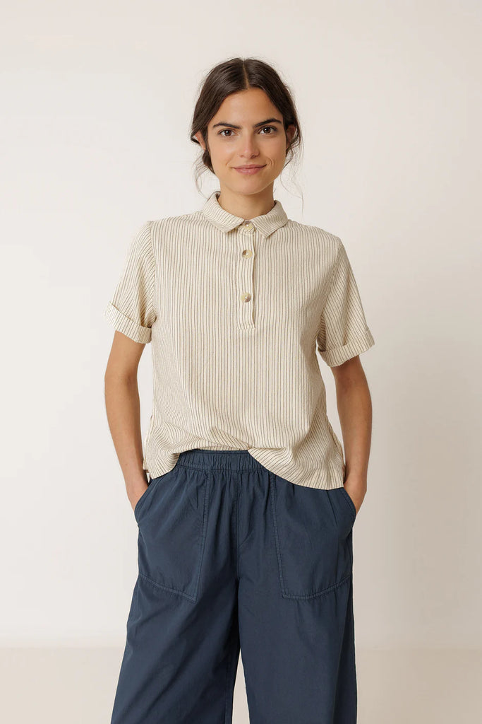 INDI AND COLD BOXY STRIPE SHIRT - White Bicycle