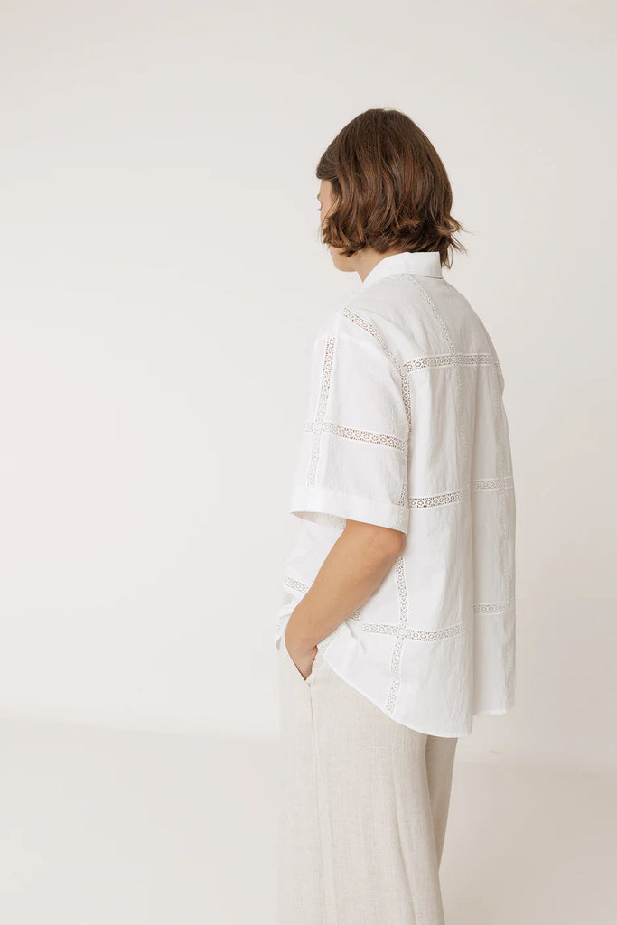 INDI AND COLD WHITE POPLIN SHIRT - White Bicycle