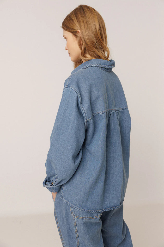 INDI AND COLD WIDE DENIM SHIRT