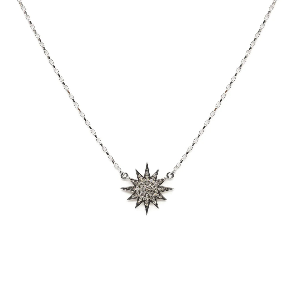 KIRSTIE LE MARQUE SILVER STARBURST NECKLACE